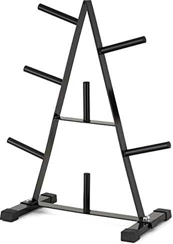 MAXXIVA Scheibenständer schwarz Hantelablage Scheibenablage Ablage für Gewichte 7 Aufnahmen Hometrainer Fitnesstraining Workout bis 140 kg