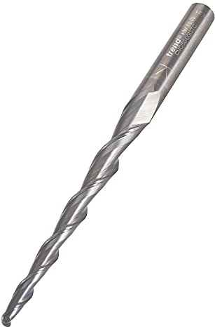 Trend CNC-Fräser, konischer Kugelfräser, 8 mm Schaft, 2 mm Radius, 75 mm Schnittlänge und 120 mm Gesamtlänge, massives Wolframkarbid, CNC/504 x 8STC