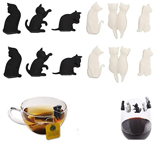 Hezhou 12 Pezzi Segnabicchieri Silicone Marcatori Segna Calici Marcatori di Bevande Identificatore Del Bicchiere di Vino Portatile Fancy Rings Marcatori Segna Riutilizzabile per Feste Bar Tazze