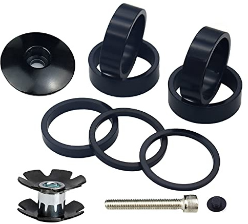 PLATTBK Spaziatori Serie Sterzo MTB+Tappo Sterzo Bici 1 1/8 10 PCS Set distanziali Bicicletta Forcella Rondelle Bici Alluminio 2mm / 3mm / 5mm / 10mm