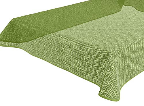 BEAUTEX Tokio Weichschaum Tischdecke mit Paspelband, Garten, Balkon, Terrasse, Camping - Größe und Farbe wählbar - Eckig 130x160 cm, Hellgrün