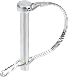 DTGN 8mm x 60mm (Dxl) Spina Bloccaggio Albero - 1 Pezzo - Ideale per Rimorchi Agricoli Prati - Perno Accoppiamento Rotondo Acciaio Al Carbonio Orecchio - Tonalità Argento
