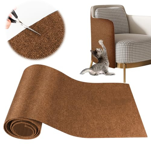 YAOZUP Tappeto tiragraffi per gatti, 200 x 40 cm, tappeto tiragraffi per gatti autoadesivo, Climbing Cat Scratcher, DIY Trimmable Gatti Raschietto (marrone scuro)