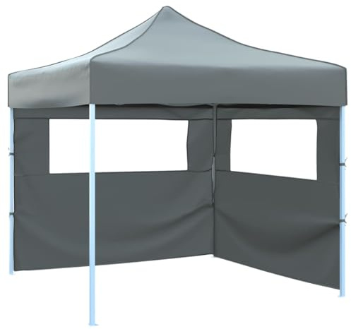 Vikbart festtält pop-up med 2 sidoväggar 3 x 3 m antracit
