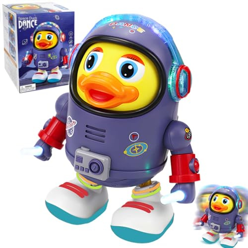 Bukbas Dancing Space Duck Robot Toy, Electric Musical Ducks Toys, Space Dancing Duck Interactive Toy with Lights & Sounds, Children Early Educational Sensory Toys Christmas Birthday Gift