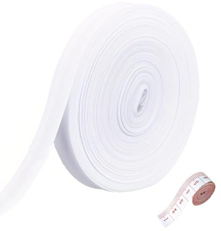 xwnyzw 20M Bias Binding Tape for Sewing and 1.5M BodyTape Measure, Double Fold Bias Tape for Sewings, Cotton Twill Tape For Decoration Hemming Seaming and DIY Projects ﻿