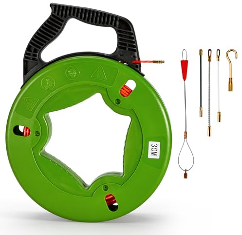 Pindex 30 m Tire Fils Cable Electrique avec 5 Adaptateurs