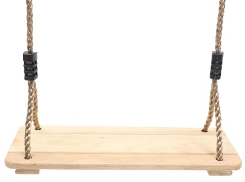 BESPORTBLE Wooden Hanging Swing, Pinewood Outdoor Tree Swing Chair with Rope, Indoor and Backyard Play Equipment for ’s Playground and Garden