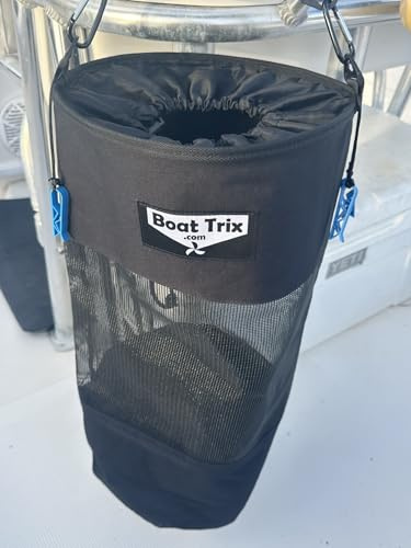 Boat Trash Bag - Large Versatile Hoop Mesh Garbage Bag designed for Use with/or without a bag liner