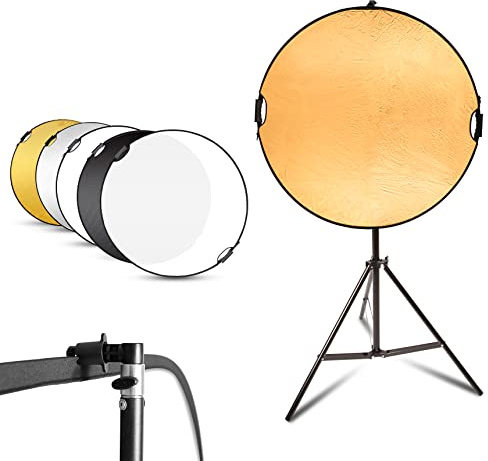 Selens Riflettore fotografico da 109,2 cm con supporto luminoso da 2 m, manico, 5 in 1