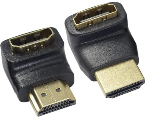 IRYNA 2 Pack HDMI 90 Degree and 270 Degree Adapter, Right Angle HDMI Extender for 3D 4K Support