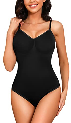 Nieery Body Molders Kvinna Thong Shapewear Body Reducer Bukkontroll Bodysuit Kvinna Lnvisible Body Shaper, Svart, XXL