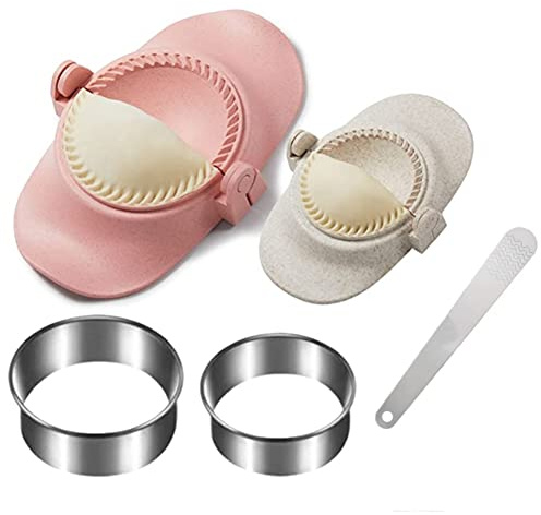 Hopbucan 1 Set Dumpling Maker Dumpling Dough Mold Set with Ring Cutter and Stuffing Spoon Kitchen Gadget for Empanada