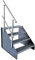 4 Stufen Standtreppe Stahltreppe freistehend Breite 90cm Höhe 84cm anthrazit einseitiges Geländer