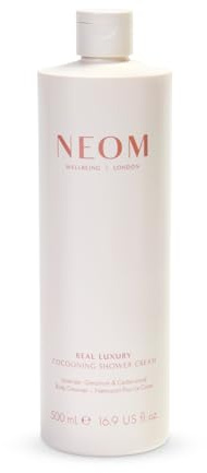 NEOM Real Luxury Cocooning Shower Cream, 500ml | Lavender, Geranium & Cedarwood I 100% Natural Fragrance I Creamy and Calming