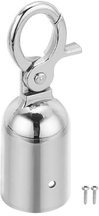 PATIKIL 1.3x3.7 Stanchion Rope End Stopper, Cord End Caps Barrier Rope End Cap Snap Hooks for Crowd Control Queue Divider, Silver