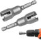 Tournevis à Écrou à Oreilles,Wing Nut Driver Bit, 1/4,Outil de Douille pour Écrous de Panneau,Compatible avec Perceuse Électrique,Acier CR-V - Gain de Temps et d'Effort