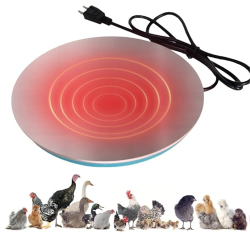 Xinhuju Base calentadora de Agua para Aves de Corral, Base calentada para Bebedero para Pollos con Cable de alimentación F de 4,5 pies, para gallinero en Invierno H