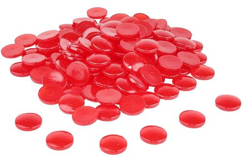 WISSNER® 100 Muggle Stones Diameter 20 mm, Red Nuggets Made of RE-Plastic, Shatterproof and Robust, for Crafts, Learning and Decorating