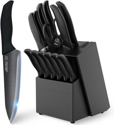 Home Hero 15-Piece Kitchen Knife Set - Knife Block Set