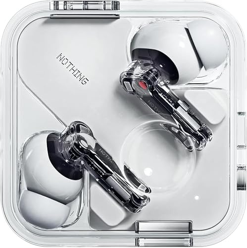 Nothing Ear Wireless Earbuds, Smart ANC, Hi-Res Audio, 40.5H Playtime, 6 Mics for Calls Headphones, White