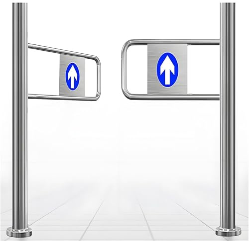 Cancello A Battente A Molla Per Impieghi Gravosi, Porta Girevole Di Sicurezza, Doppio Cancello A Molla In Acciaio Inox - Dispositivo Di Ingresso/Uscita Unidirezionale Per Supermercati 160*100cm