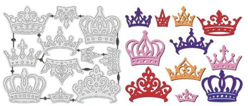 UNICRAFTALE 11 coronas de metal troquelado para hacer tarjetas, celebraciones, estampación con motivos de feliz cumpleaños, plantillas de repujado para manualidades, álbum de fotos, tarjetas