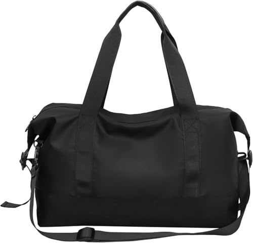 Flintronic 40x20x25CM for Ryanair Cabin Bags, 20L Underseat Hand Luggage, Foldable Travel Duffel Bag with Removable Wet Pocket and Shoulder Strap, for Travel Women Men - Black