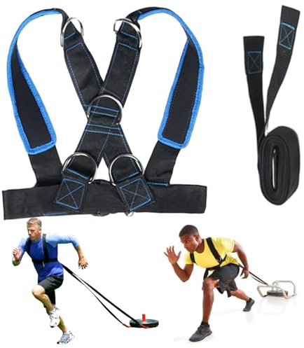 Syglawnd Cinturón de dominadas, arnés de trineo, cinturón de dominadas reforzado y resistente ajustable para entrenamiento de resistencia, mejora de piernas, pantorrillas, espalda, pecho y hombros