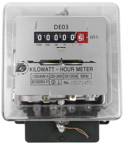 BeMatik - Compteur d'énergie électricité monophasé wattmetere 30A 230V 50Hz Plastique Transparent