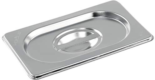 Vogue Stainless Steel 1/9 Gastronorm Lid - Silver Pan Lid Cover, Food Container Lids With Handle Oven & Freezer Safe K997