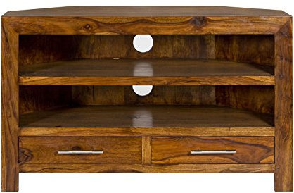 Cube Indian Rosewood Corner TV Unit/Solid Sheesham Indian Rosewood TV Cabinet/Modern Living Room Furniture