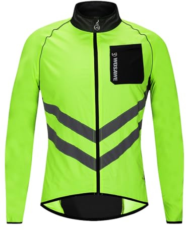 WOSAWE Veste coupe-vent réfléchissante haute visibilité pour homme, Veste verte 218, X-Large