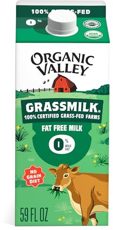 Organic Valley Grassmilk 100% Grass Fed Fat Free Skim Milk, Organic, 59 fl oz