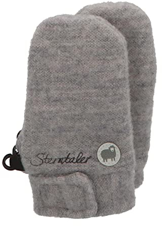 Sterntaler Fäustling ohne Daumen aus Merinowolle, gefüttert, mit Klettverschluss - Unisex Accessoires für Babys & Kleinkinder - weich und warm - silber meliert, Gr. 0