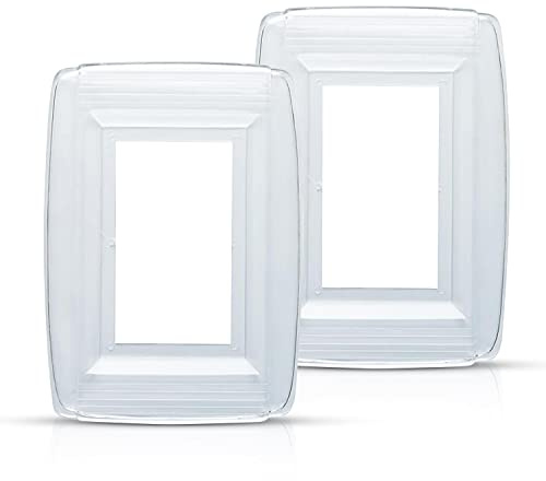 OhLectric Wall Shield - Unbreakable Plastic Wall shield - Single Gang Protection For Sockets - Eliminates Grease And Dirt - Indoor Switch Shield Outlets From Debris, Clear, Pack Of 2 - OL-45699