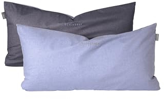 Schiesser Kissenhülle Doubleface im 2er Set | Renforcé | 100% Baumwolle aus nachhaltiger Produktion | 40x80cm | Blau