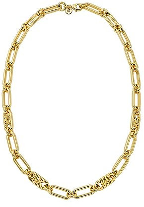 Michael Kors Premium MK Statement Link 14K vergoldete Empire-Gliederkette für Damen, MKJ828400710