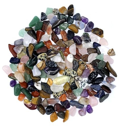 Set de pierres précieuses | Mélange coloré de pierres de tambour naturelles | Mélange de pierres précieuses véritables | Pratique dans un sac en tissu coloré petite (Small)