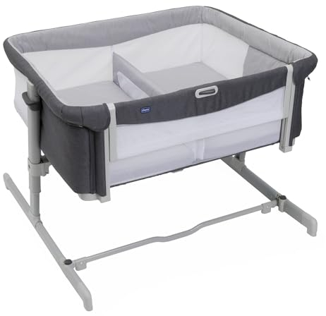 Chicco Next2Me Twins, Kinderbett Beistellbett für Zwillinge, 2 Matratzen, Klappbar mit einer Hand, 11 Höhenstufen, Trennwand mit Netzeinsätzen, Twin-Wiege, Beistellbett, Klappbare Füße, 0-6 Monate