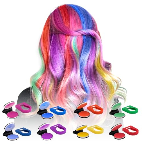 Tizas para el pelo para niñas, 8 unidades de tizas lavables para el cabello para niños, portátil, no pegajoso, temporal, color brillante, spray para el cabello para niños, Navidad, fiesta de