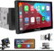 Carpuride YT09S Double Din Autoradio - CarPlay et Android Auto sans Fil avec Caméra de Recul, écran Tactile HD 9, Navigation GPS, Mirror Link, Musique Bluetooth, USB, FM, SWC