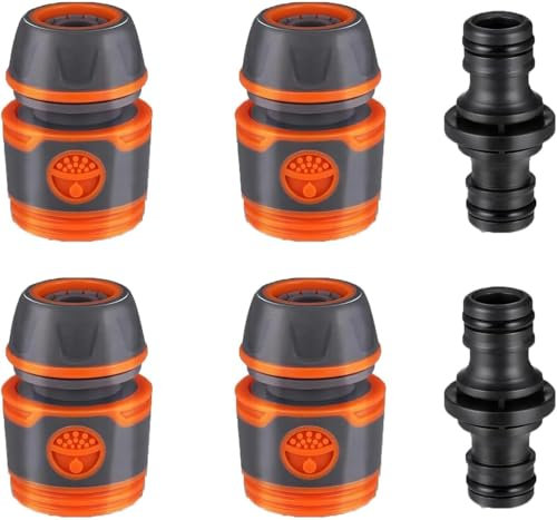 4 Stück Schlauchkupplun 1/2 Zoll Und 2 Stück 2 Wege Verlängerungsfitting,Schlauch Kupplungs Satz, Schlauchadapter, Schlauchkupplung Zur Schlauchverlängerung, Für Gartenschläuche Schlauchdüsen