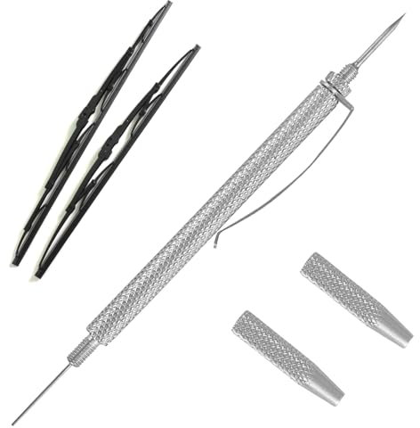 Yuio 2-In-1 Windshield Washer Jet Cleaning Tool, Windshield Wiper Nozzle Adjustment Tool, Windscreen Washer Spray Nozzle Cleaner Needle for Cleaner Corrosions Blockage Removal for Universal Cars