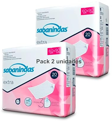 Empapador Sabanindas Extra 60X90 - Pack de 2 Unidades - 40 Unidades en Total