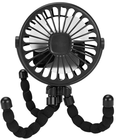 Fan personal - Clip de trípode flexible en el ventilador | Ventilador de cochecito giratorio de viaje para niños pequeños | Mini ventilador de cochecito de mano | Mini ventilador de enfriamiento a