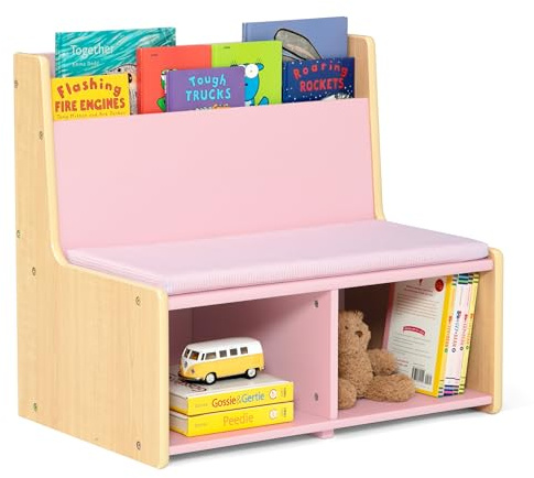 Delta Children - GapKids Reading Nook with Padded Bench - Greenguard Gold Certified, Blush Pink