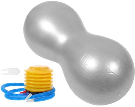 Healifty Balle de Massage Fitness PVC Forme Cacahuète Ballon Anti- Épais avec Gonfleur Stabilité et Renforcement Musculaire pour Yoga et Exercices Équilibre