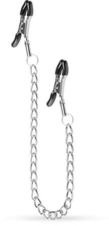 EasyToys Fetish Collection – Pinzas Pezones con cadena - Hecho de metal fuerte - Abrazadera de pezón para él y ella - Bdsms juguetes