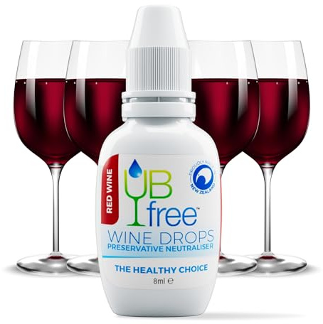 UBfree Wine Drops - 1 Pack Red - Sulfite and Histamine Remover for Red Wine - Natural, Odorless, Tasteless, Reduces Headaches and Allergies - Portable